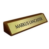 2" x 8" Walnut Desk Block w/Plate